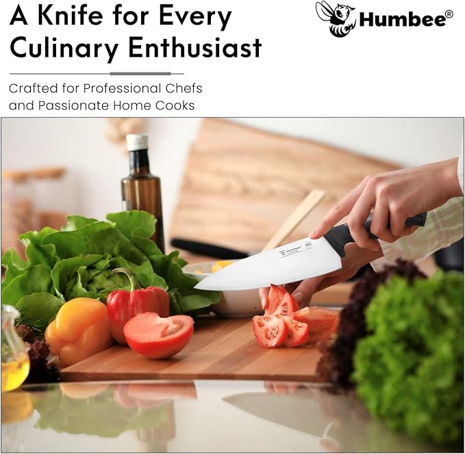 8-Inch Chef Knife, NSF Certified Razor-Sharp High Carbon Stainless Steel Blade – Ergonomic Color Coded Handle, Non-Slip Grip Kitchen Knife, DT-10 Series, Black