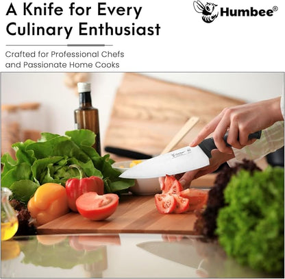 8-Inch Chef Knife, NSF Certified Razor-Sharp High Carbon Stainless Steel Blade – Ergonomic Color Coded Handle, Non-Slip Grip Kitchen Knife, DT-10 Series, Black