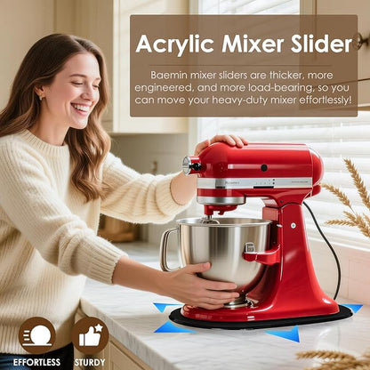 Thickened Acrylic Mixer Slider (Compatible with KitchenAid Mixer) (Slider for 5-8QT Stand Mixer) (Mixers Accessories) Sturdy Heavy-Duty Mixer Slider, Black