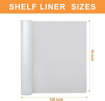 FLPMIX Clear Cabinet Drawer Liner: Translucence Waterproof Refrigerator Shelf Liner 16 x 120'' - Kitchen Bathroom Cupboard Mat for Pantry Shelves