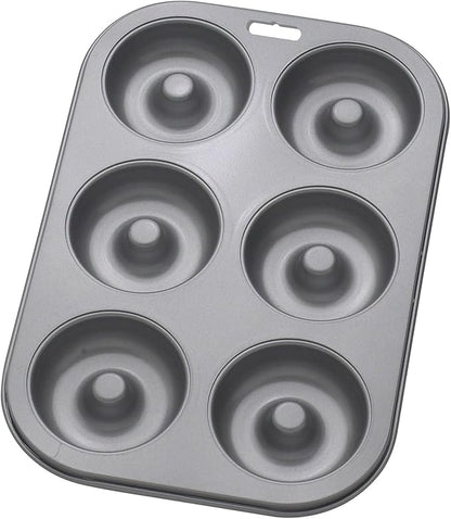 Mrs. Anderson's Baking 6-Cup Donut Pan, Carbon Steel with Non-Stick Coating, PFOA Free, 10.5-Inches x 7-Inches