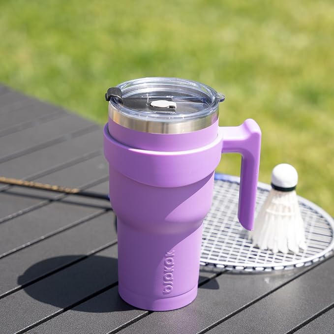 BJPKPK Tumbler With Handle 40 oz Stainless Steel Tumbler With Lid And Straw Insulated Coffee Cups,Lavender