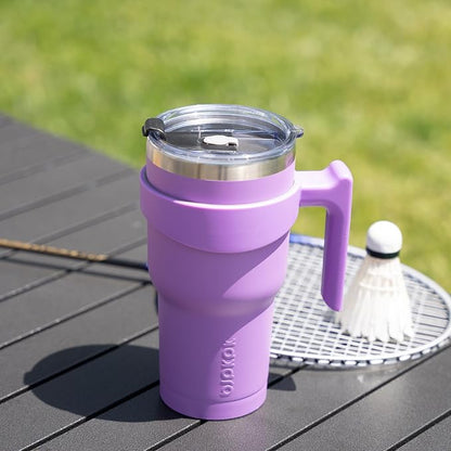 BJPKPK 10 oz Tumbler With Handle Insulated Tumbler With Lid And Straw Stainless Steel Travel Mug Coffee Cups,Lavender
