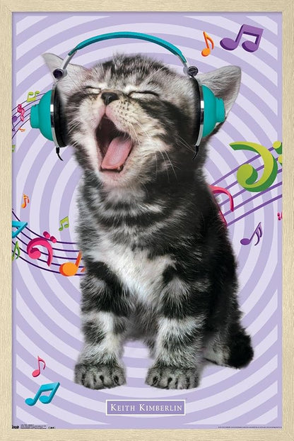 Keith Kimberlin - Kitten - Singing Wall Poster, 22.4L" x 14.7W", Blonde Framed Version