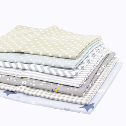 Printed Cotton Twill Pre-Cut Quilting Fat Quarter Fabric Assortments Craft Cloth Bundle Squares DIY for Sewing Crafting Rose Flavor(Grey Assortments,18 by 20.5Inch)