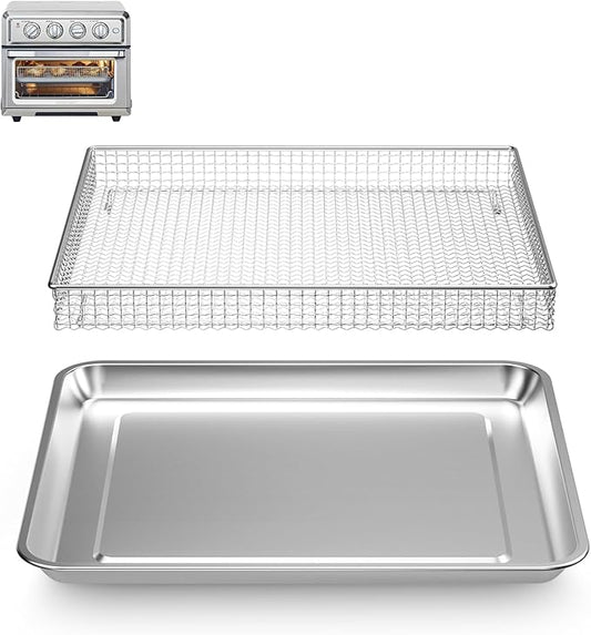 Air Fryer Tray Replacement for Cuisinart TOA-60 TOA-65 TOA-70 Toaster oven tray, 12.4"x11"Air Fryer Basket and air fryer tray pan, Dishwasher Safe