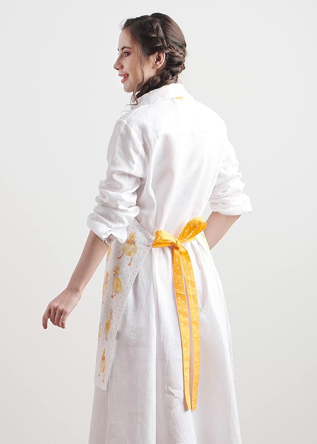 Maison d' Hermine 100% Cotton Apron for women with Pocket Kitchen Chef Apron for Men Cooking Spring Summer