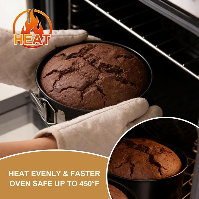 6 Pack 6 Inch Springform Pan for Baking, Nonstick Carbon Steel Cheesecake Pan with Removable Bottom, Leakproof Round Cake Pan for Mini Cheesecakes, Pizzas, Quiches