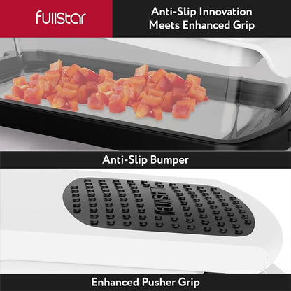 Fullstar Vegetable Chopper & Mandoline Slicer for Kitchen - Food Chopper with Container, Cheese Grater, Home Essentials & Kitchen Gadgets (9 in 1, White/Black)