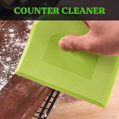 SURDOCA Dough Scraper Bench Scraper - 3P 14.2x8.5" Plastic Flexible Bowl Scraper, Sharp Edge & Angles Cake Scraper. Non-Slip Bakeware Decorating Tools Sculpting & Modeling Tools - Pure White