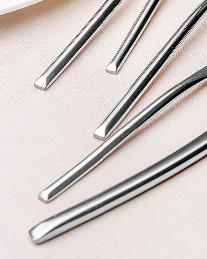Lemeya 40-Piece Silverware Set for 8,Modern 18/10 Stainless Steel Flatware Set,Luxury Cutlery Set,Unique Utensils Set for Restaurant,Spoons and Forks Set,Mirror Polished,Dishwasher Safe