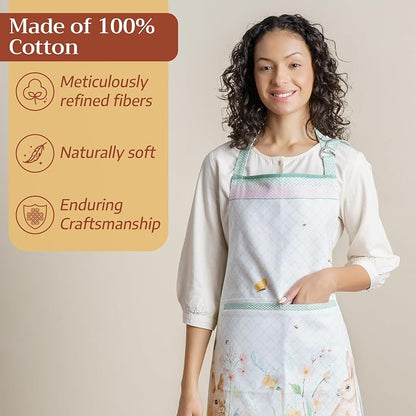 Maison d' Hermine 100% Cotton Apron for women with Pocket Kitchen Chef Apron for Men Cooking Spring Summer