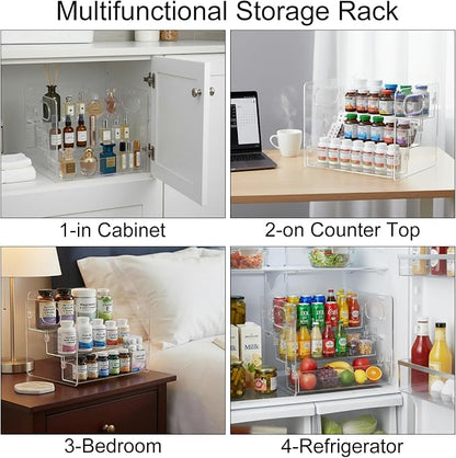 3-Tier Vitamin Storage Organizer, Organizer for Vitamin Bottles And Medicine Bottle, Vitamin Bottle Organizer for Countertop, Bathroom Cabinet Storage Items Are Clearly Visible (1)