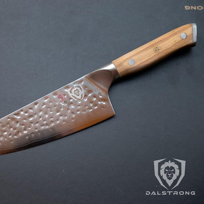 Dalstrong Chef Knife 8 inch Blade - AUS-10V Japanese Steel - Full Tang - Olive Wood Handle - Chef's Knife - Shogun Series - Razor Sharp Kitchen - Professional Premium Sheath