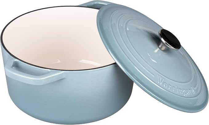 VORRINGARD Enameled Cast Iron Dutch Oven Pot with Lid, for Bread Baking, Round Bread Oven- include Sourdough Bread Baking Supplies set, 4.5QT, Sea Salt