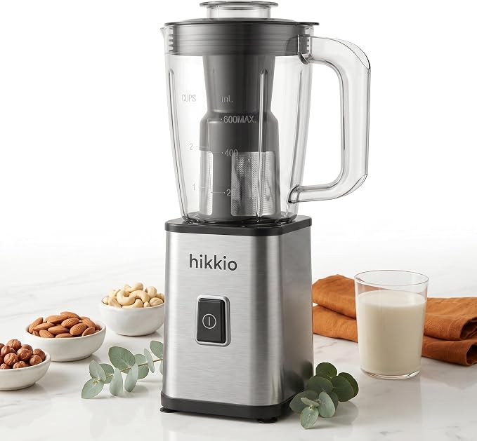 Plant Based Nut Milk Maker Machine with Pulp Filter, Homemade Almond, Hazelnut, Oat, Seed & Coconut Milk Maker, Blends & Strains in One Container – Easy to Clean, 20oz