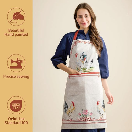 Maison d' Hermine 100% Cotton Apron for women with Pocket Kitchen Chef Apron for Men Cooking Spring Summer