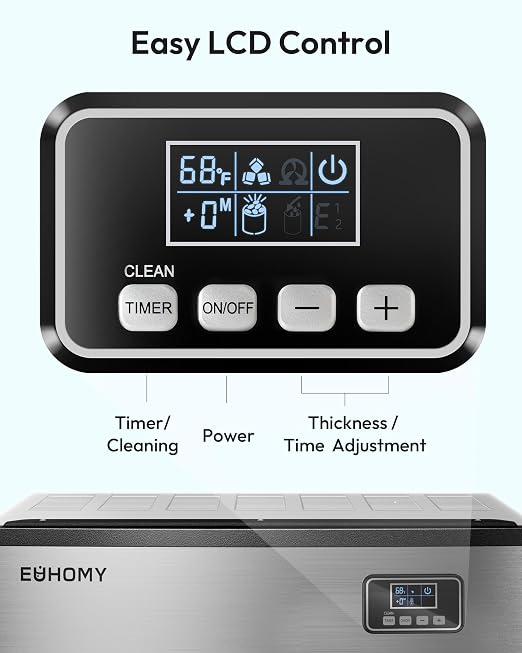 EUHOMY Commercial Ice Maker Machine, 450 lbs/24H Industrial Ice Machine with 250 lbs Storage Bin, ETL Approved Stainless Steel Clear Ice Maker for Bar, Cafe & Restaurant