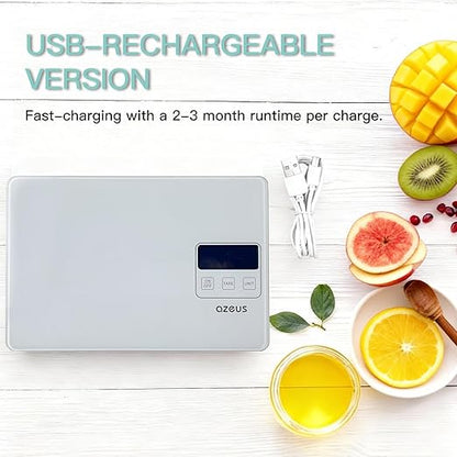 AZEUS Food Scale with USB Rechargeable, Digital Kitchen Scale with 6 Units, High Precision to 0.04 oz /11lbs Capacity, Weight Range from 3g-5000g