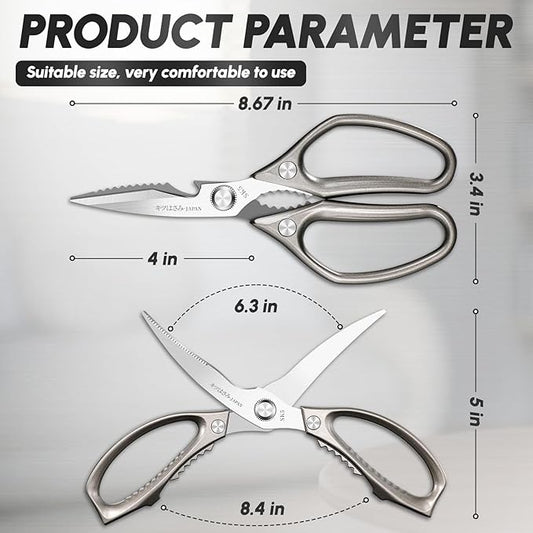 SSGP Kitchen Shears Set, All Purpose Heavy Duty Poultry Shears, Sharp Japanese Meat Scissors, Dishwash Safe Stainless Steel Kitchen Scissors for Food, Chicken Bones, Turkey, Cooking Gifts for Men Dad