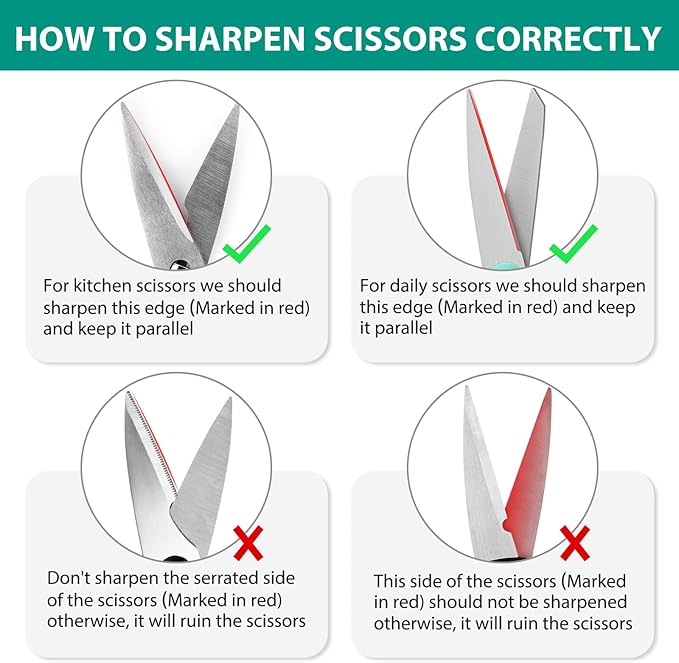 Longzon 5-in-1 Knife Sharpener 4 Stage with Cut-Resistant Glove, Quickly Sharpens & Restores Dull Blades, Easy & Safe for Home Kitchen Use, Fits Most Knives and Scissors, Black+Orange