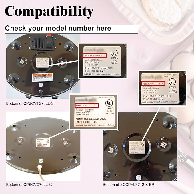 Glass Replacement oval Lid for 7Qt CrockPot Slow Cooker Modles CPSCVC70LL,SCCPVLF712-S-BR and CPSCVTS70LL-S