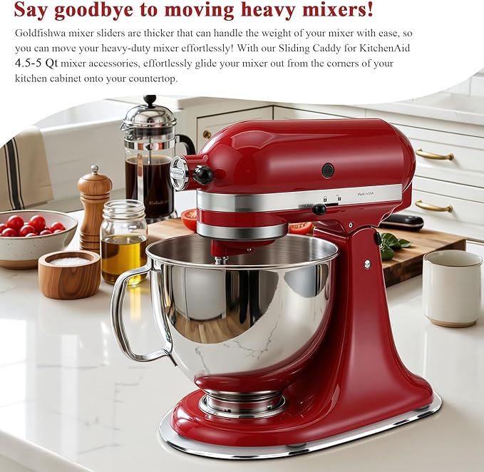 Mixer Slider Mat Compatible with KitchenAid 4.5-5Qt Tilt Head Stand Mixer, Thickened Acrylic Mixer Slider Tray for Kitchenaid Artisan, Kitchen Countertop Moving Tray attachments, Mixers Accessories