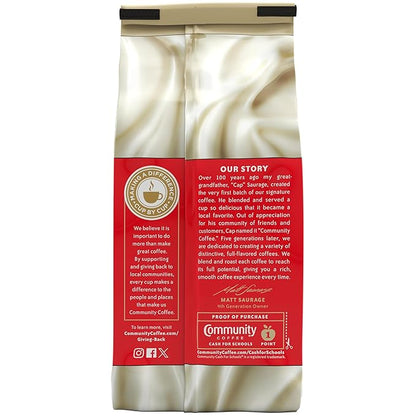 Community Coffee French Vanilla Flavored 72 Ounces, Medium Roast Ground Coffee, 12 Ounce Bag (Pack of 6)