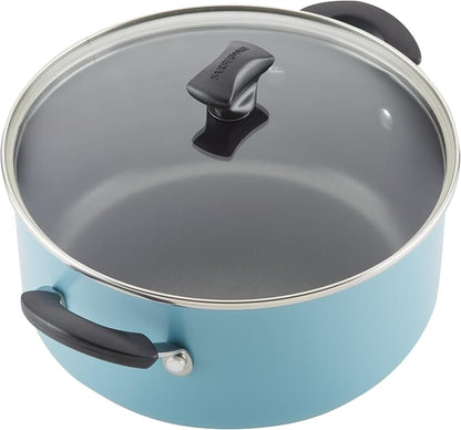 Farberware Cookstart Aluminum DiamondMax Nonstick Cookware Set, Kitchen Essentials, 15-Piece, Aqua