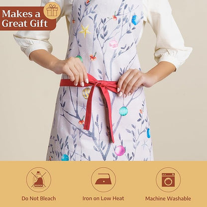 Maison d' Hermine 100% Cotton Apron for women with Pocket Kitchen Chef Apron for Men Cooking Spring Summer