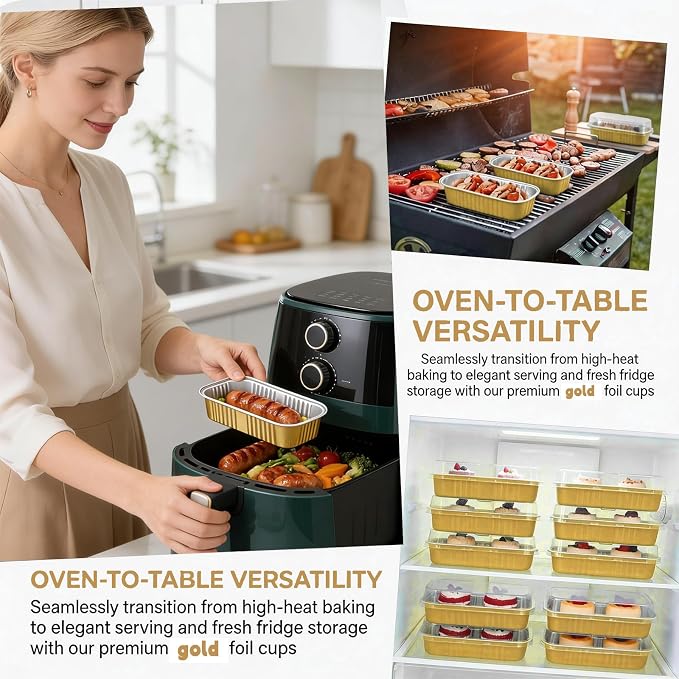 24 Pack Mini Loaf Pans, 7.5oz Mini Cake Pan & Mini Cupcake Pan Set – Disposable Aluminum Baking Pans with Lids, Spoons & Stickers, Premium Sturdy Gift Set for Cakes, Cupcakes, Desserts & Party Treats