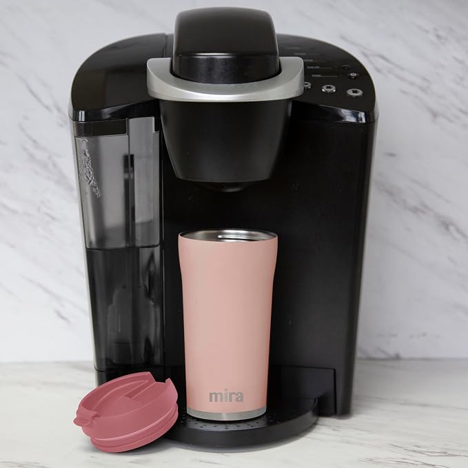 MIRA 12 oz Coffee Travel Mug - Stainless Steel Insulated Tumbler with Leak-Proof Lid - Hot & Cold Cup - Punch