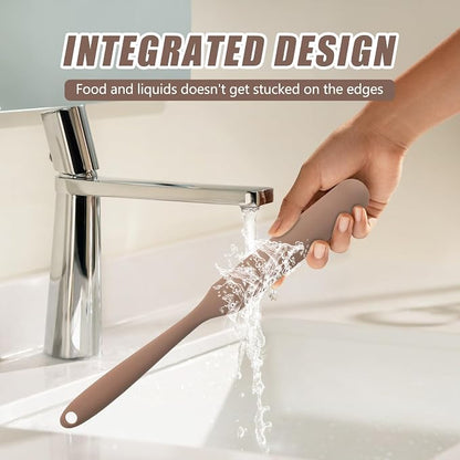 Silicone Jar Spatula,Non-Stick Heat Resistant Kitchen Thin Spatula,Sourdough Stirring Stick,Jam Spreader for Peanut Butter,Cake Cream Butter Spatulas for Scraping Icing Bread Cream (Red)