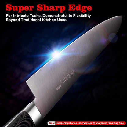 Japanese Chef Knife 10.6 inches, Professional Japanese Gyuto Knife with Black Ergonomic Handle for Household or Work