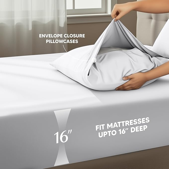 Utopia Bedding Full Size Sheet Set – 4 Piece Bed Sheets, Soft and Breathable Microfiber, Includes 1 Fitted Sheet, 1 Flat Sheet and 2 Pillowcases – Oeko Tex (White)