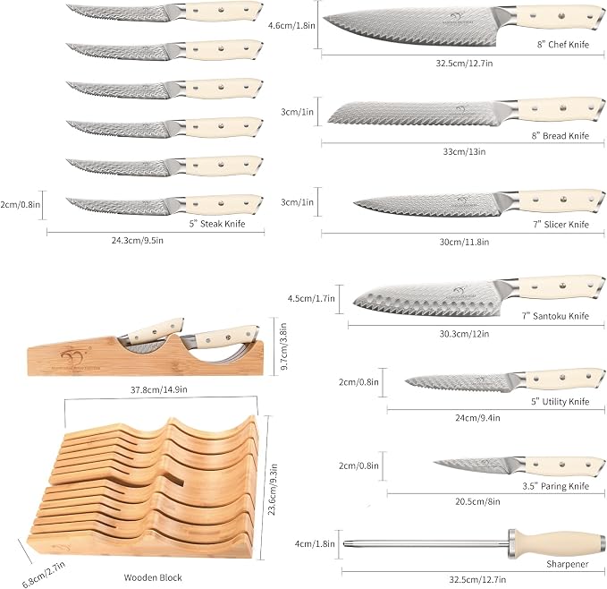NANFANG BROTHERS Damascus + VG10 Knife,68 Layers, Sharp,Multi-functional,Cooking Utensils,Cutting Meat,Vegetables,Fruits,Home Use,Commercial