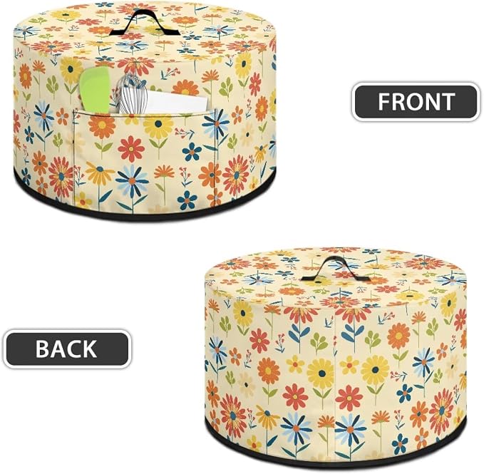 Colorful Floral Slow Cooker Cover Protection Crock for Pot Dust Cover Fits for Most 6-8 Quart Slow Cooker Dustproof Small Appliance Accessories Decor