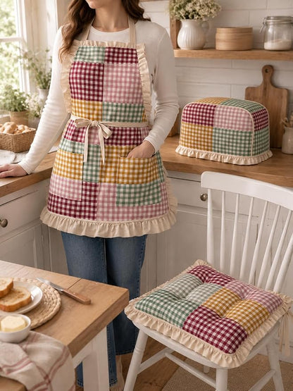 Cotton Patchwork Quilting Fabric Panel – 155×100 cm, 100% Cotton, Made in Türkiye (PRT_KUP 01-001) (Classic Gingham, 5 pcs (23.6x11.8 inc))