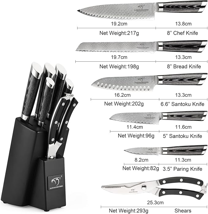 NANFANG BROTHERS Damascus + VG10 Knife,72 Layers, Sharp,Multi-functional,Cooking Utensils,Cutting Meat,Vegetables,Fruits,Home Use,Commercial