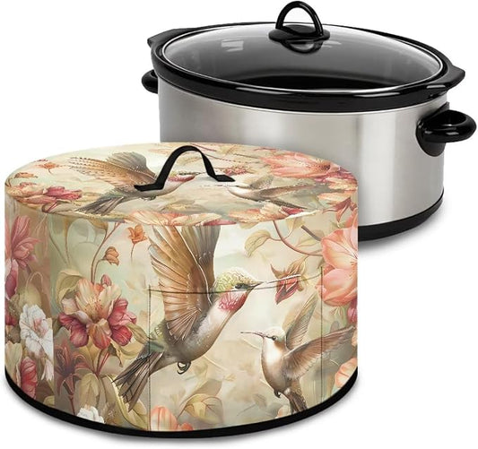 Hummingbird Pattern Slow Cooker Cover Protection Crock for Pot Dust Cover Fits for Most 6-8 Quart Slow Cooker Dustproof Small Appliance Accessories