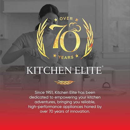 Kitchen Elite 7 Quart Slow Cooker for Large Families, Stainless Steel Crock Pot with 3 Heat Settings, Dishwasher-Safe Ceramic Pot & Tempered Glass Lid
