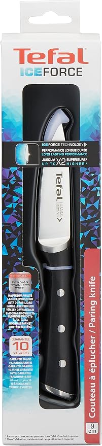 Tefal Ice Force Peeling Knife 9 cm | German Stainless Steel, Ice Force Technology -80 °C, Precise Cutting, Riveted Handle, Corrosion Resistant and Dishwasher Safe
