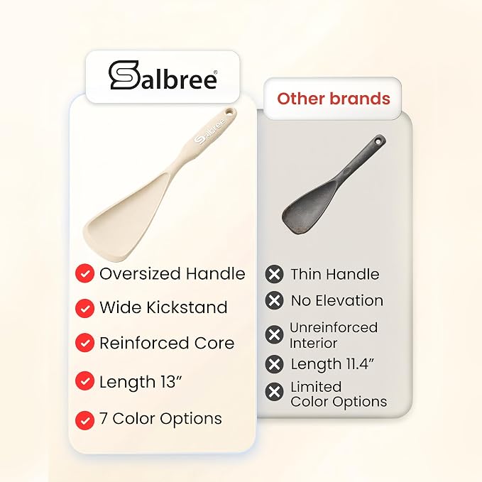 Silicone Spoon Spatula for Cooking - Multifunction Scoop Spatula Spoonula - Heat Resistant Cooking Spoon for Nonstick Cookware - Large Silicone Kitchen Spoon - Seamless Design (Teal/Khaki,2pcs)