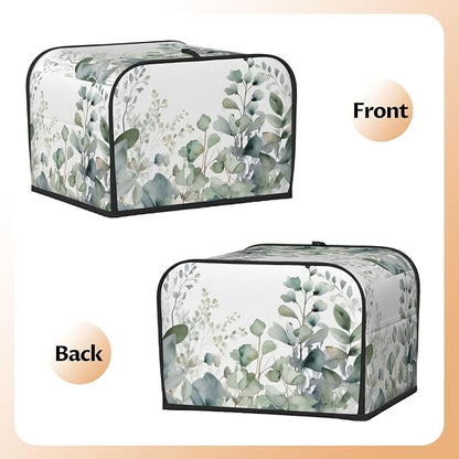 Botanical Leaves 4 Slice Toaster Cover Wide Slot Dustproof Bread Maker Cover Fingerprint Bakeware Protection Kitchen Appliance Toaster Bag
