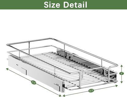 LOVMOR Pull Out Cabinet Organizer 12½" W x 21½" D, Kitchen Cabinet Pull Out Shelves Slide Out Storage