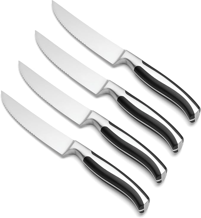 Oneida Crosshatch Cutlery Set – Contour 4-Piece Steak Knife Set