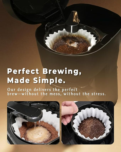 5 Cup Basket Coffee Filters, 200 Count - 20% Thicker Small Coffee Filters Paper Compatible with Mr. Coffee & 4-5 Cup Coffee Makers
