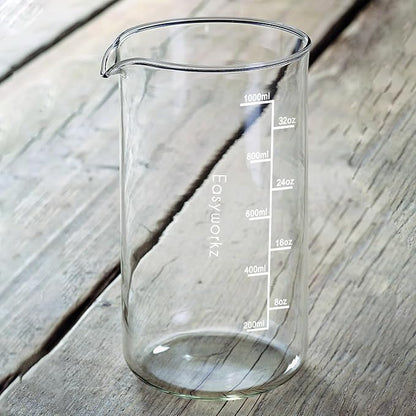 Easyworkz Borosilicate Glass Replacement Beaker for 34oz French Press Coffee Maker