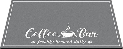 CooRug Absorbent Coffee Mat, Fashion Dish Drying Mat for Kitchen Counter Coffee Bar Accessories Espresso Machine Dish Rack 12" x 20" Dark Grey