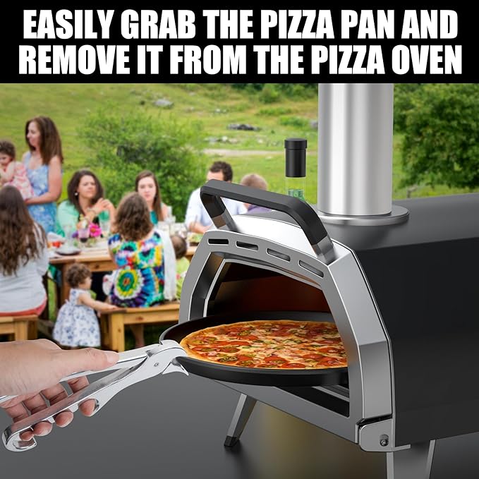 Pan Gripper, Premium Pizza Pan Gripper Aluminium Alloy, Heavy Duty Pizza Pan Tongs Stone Pot Clamp for Lifting Hot Plate, Bowl, Plate, Tray with Food Out from Microwave, Oven, Instant Pot, Air Fryer